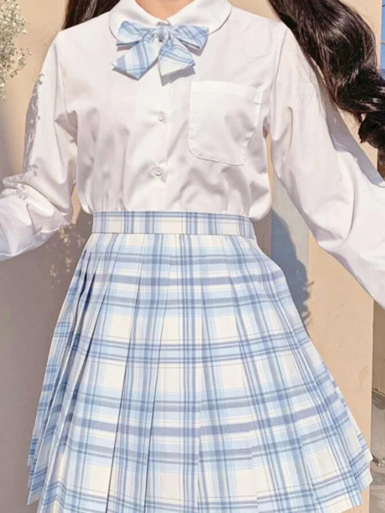 Plaid Bow-Knot Pleated Mini Skirt