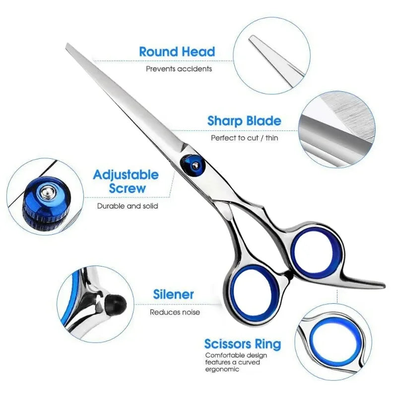 Professional Hairdressing Scissors – Stainless Steel Cutting & Thinning Shears