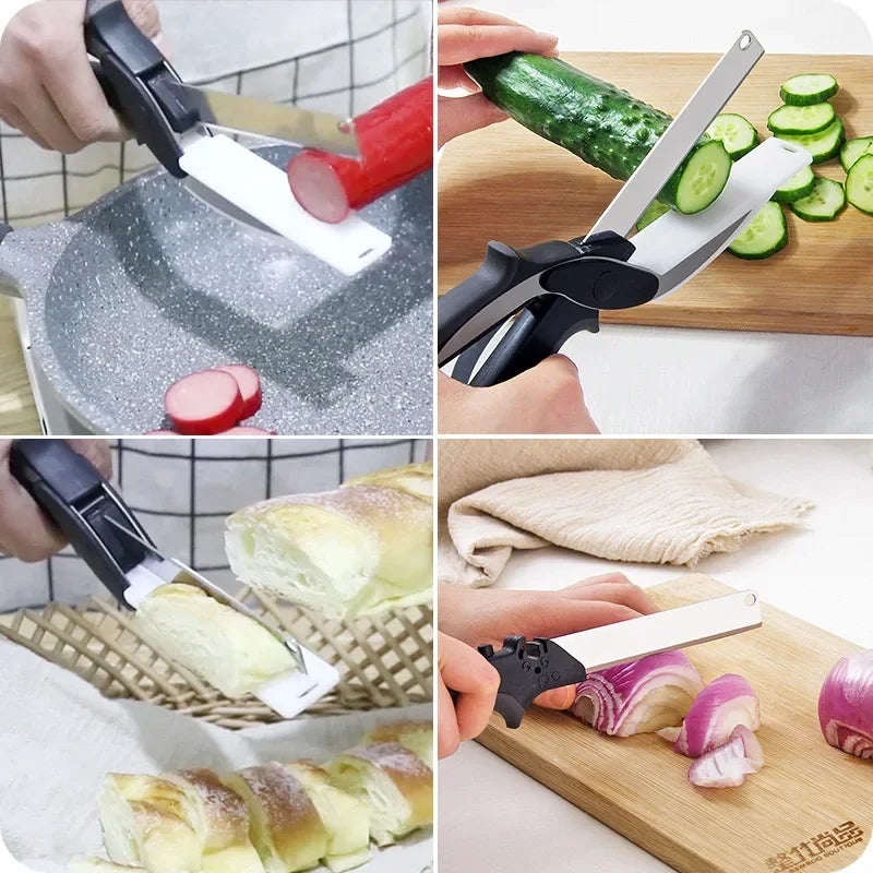 2-in-1 Kitchen Scissors with Built-In Cutting Board