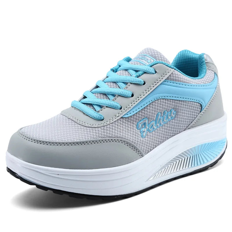 Zapatillas deportivas de malla transpirable con cordones para mujer – Zapatillas ligeras y acolchadas para caminar