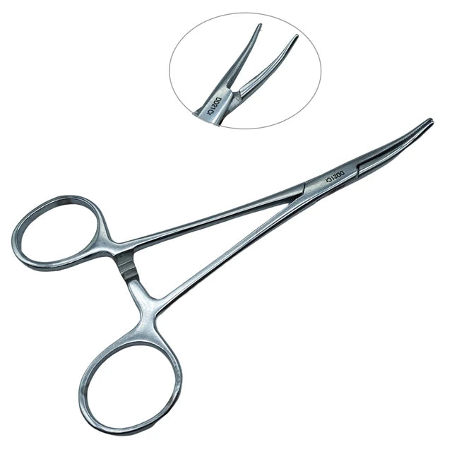 Stainless Steel Locking Hemostat Forceps — Straight & Curved Tip Clamps
