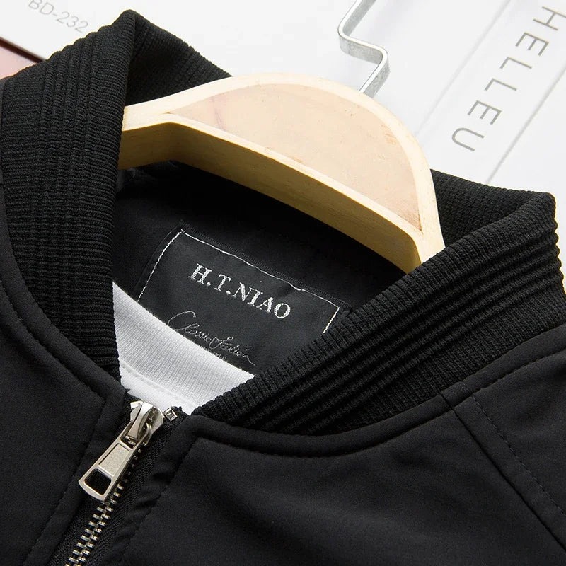 Slim-Fit Zip-Up Bomber Jacket