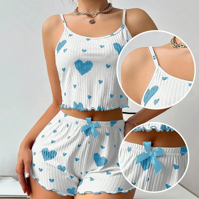 Women's 2-Piece Pajama Set – Tank Top & Shorts | Soft, Stretchy Sleepwear