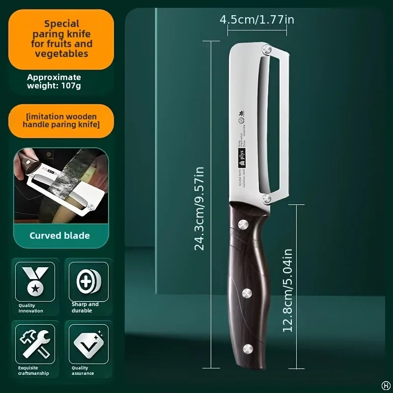 Stainless Steel Vegetable & Fruit Peeler – Wood-Style Handle, Sharp & Smooth