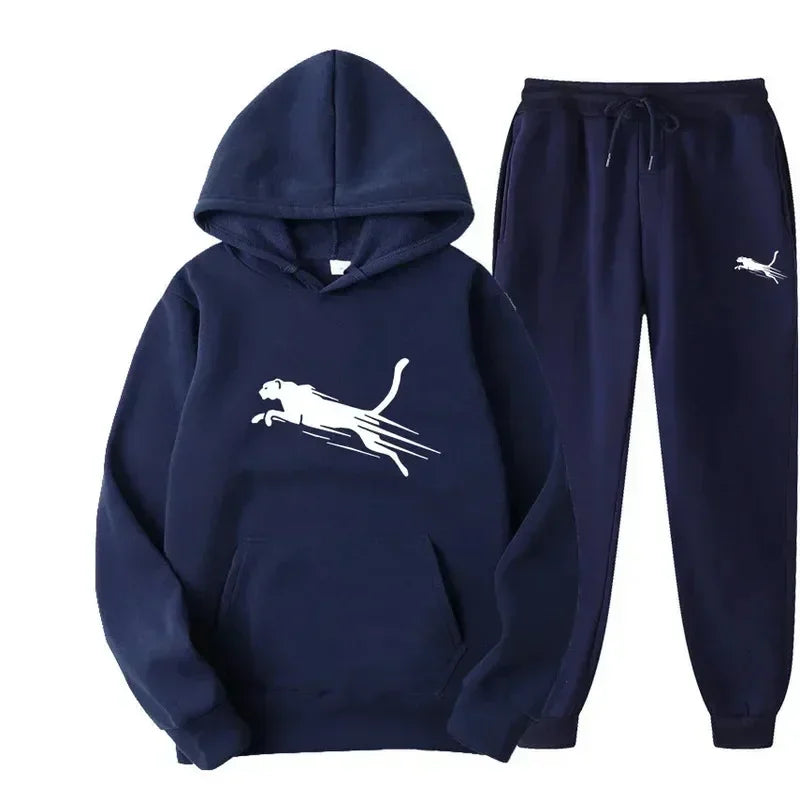 Printed Hoodie & Drawstring Pants Set