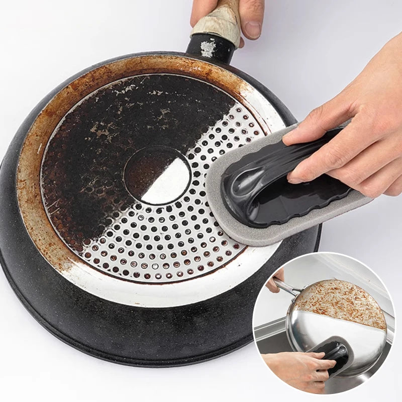 Magic Nano Emery Cleaning Sponge Brush – Multi-Surface Scrubber with Ergonomic Handle
