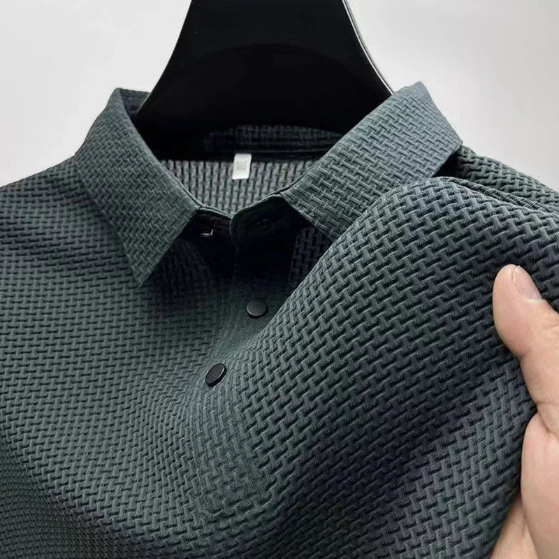 Polo de hombre con textura de hueso – Camiseta transpirable de verano