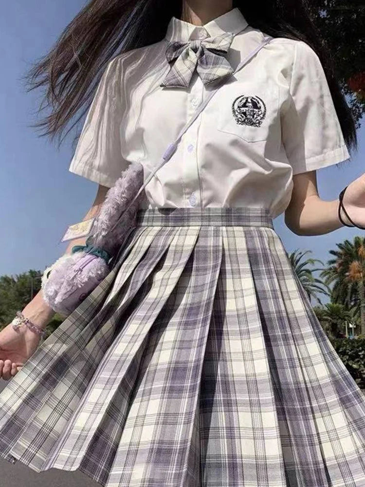 Plaid Bow-Knot Pleated Mini Skirt