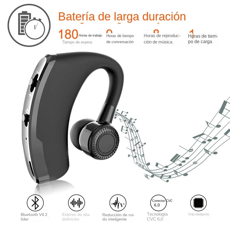 V9 Wireless Business Earhook Headset | Bluetooth Noise Reduction with Mic