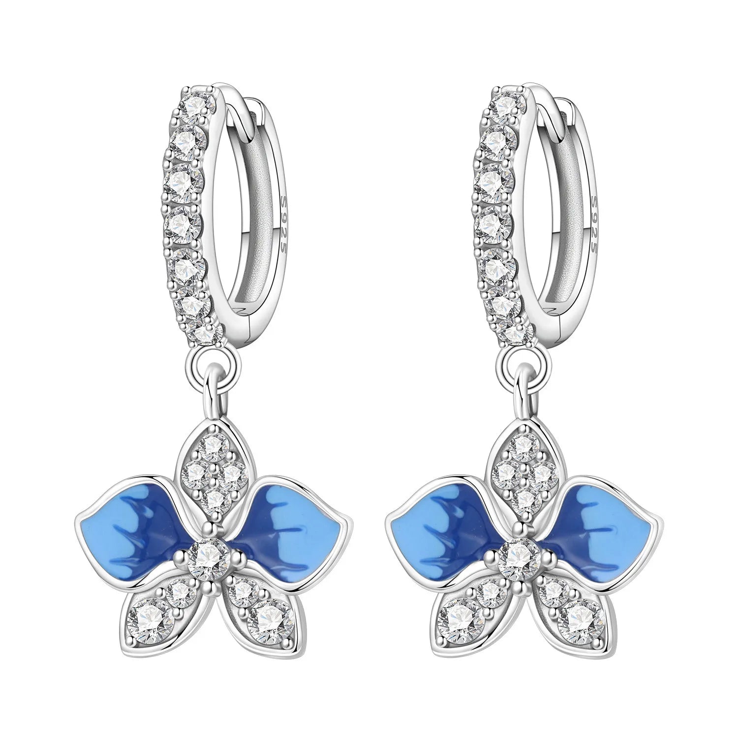 925 Sterling Silver Zircon Butterfly Drop Earrings – Women's Fine Jewelry