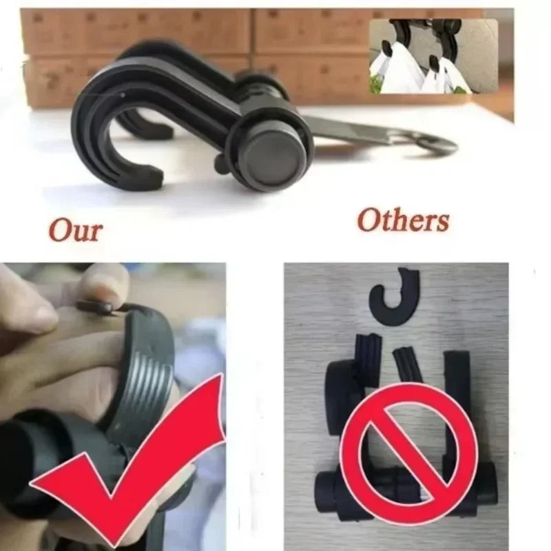 Ganchos de almacenamiento para el respaldo del asiento del coche – Colgador de reposacabezas universal y soporte para bolsas | Paquete de 2