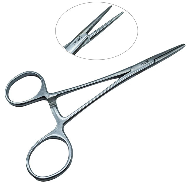 Stainless Steel Locking Hemostat Forceps — Straight & Curved Tip Clamps