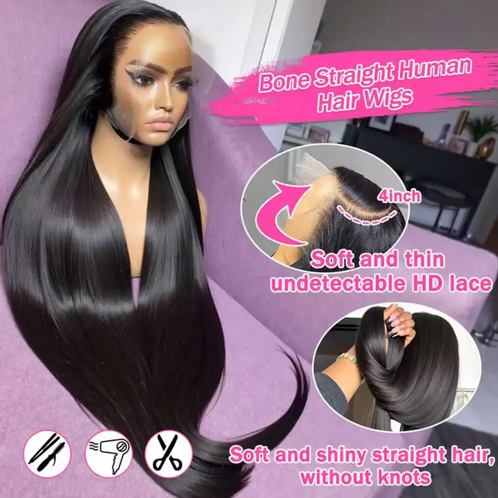 Straight Human Hair Lace Front Wig – Glueless HD Lace | 13x4, 13x6, 5x5