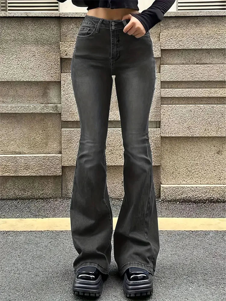 High-Waist Skinny Flare Jeans – 8 Colors