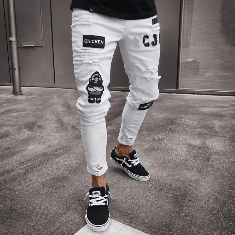 Unisex Solid Stretch Denim Straight-Leg Jeans
