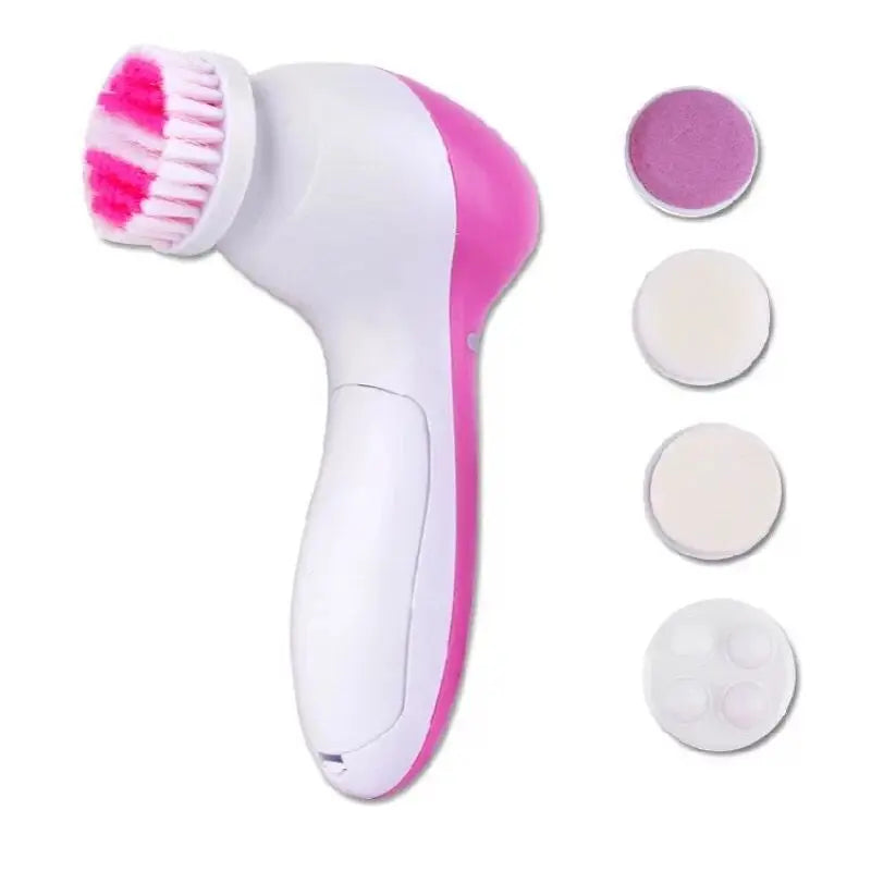 5-in-1 Electric Facial Cleansing Brush – Face Scrubber, Massager & Blackhead Remover