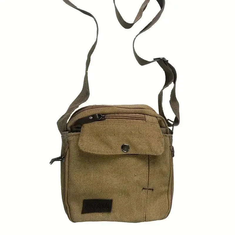 Vintage Canvas Square Crossbody Bag