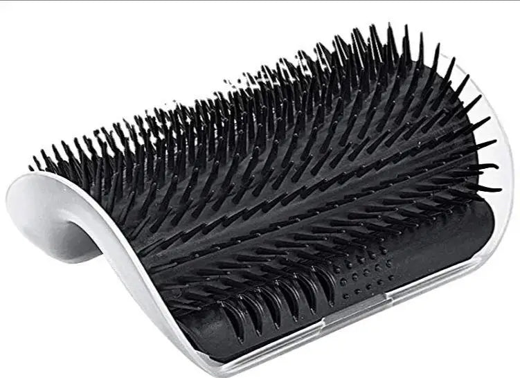 Cat Self-Groomer Brush & Massage Comb with Catnip – Corner Wall Scratcher for Kittens & Cats