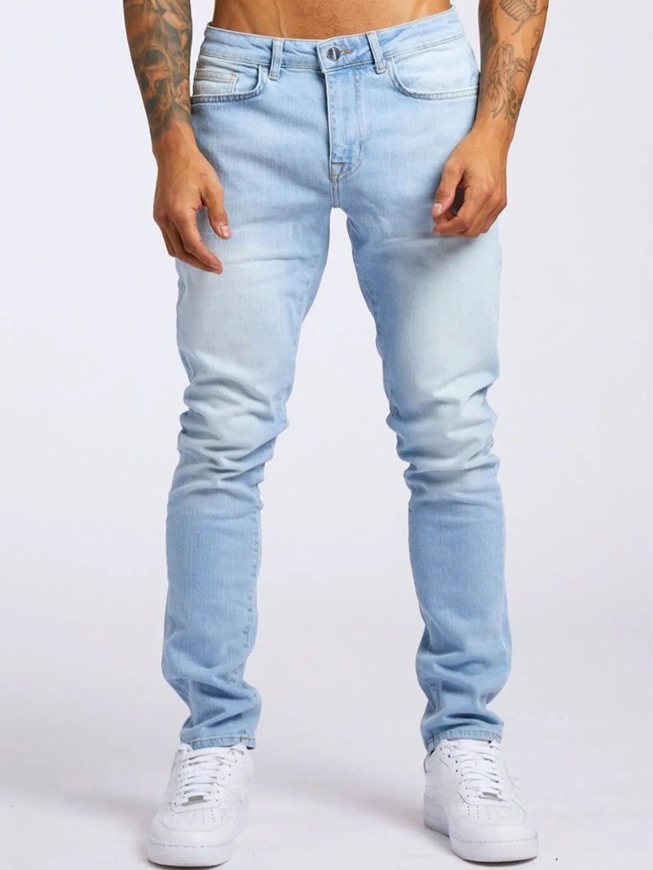 Men's Stretch Slim Jeans — Washed Vintage Denim