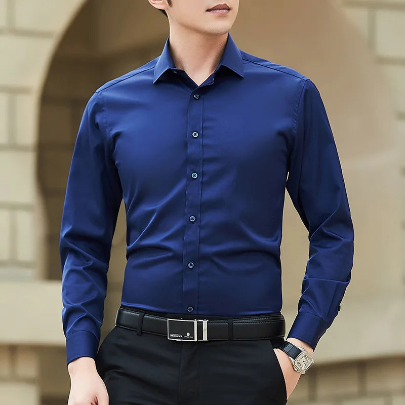 Camisa de vestir slim fit de tallas grandes para hombre