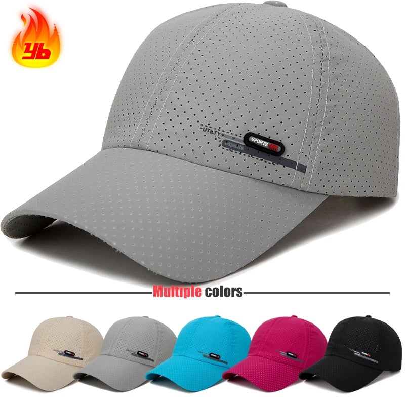 Summer new breathable perforated quick-drying hat for men fishing sun protection baseball cap cycling travel Sun Hat