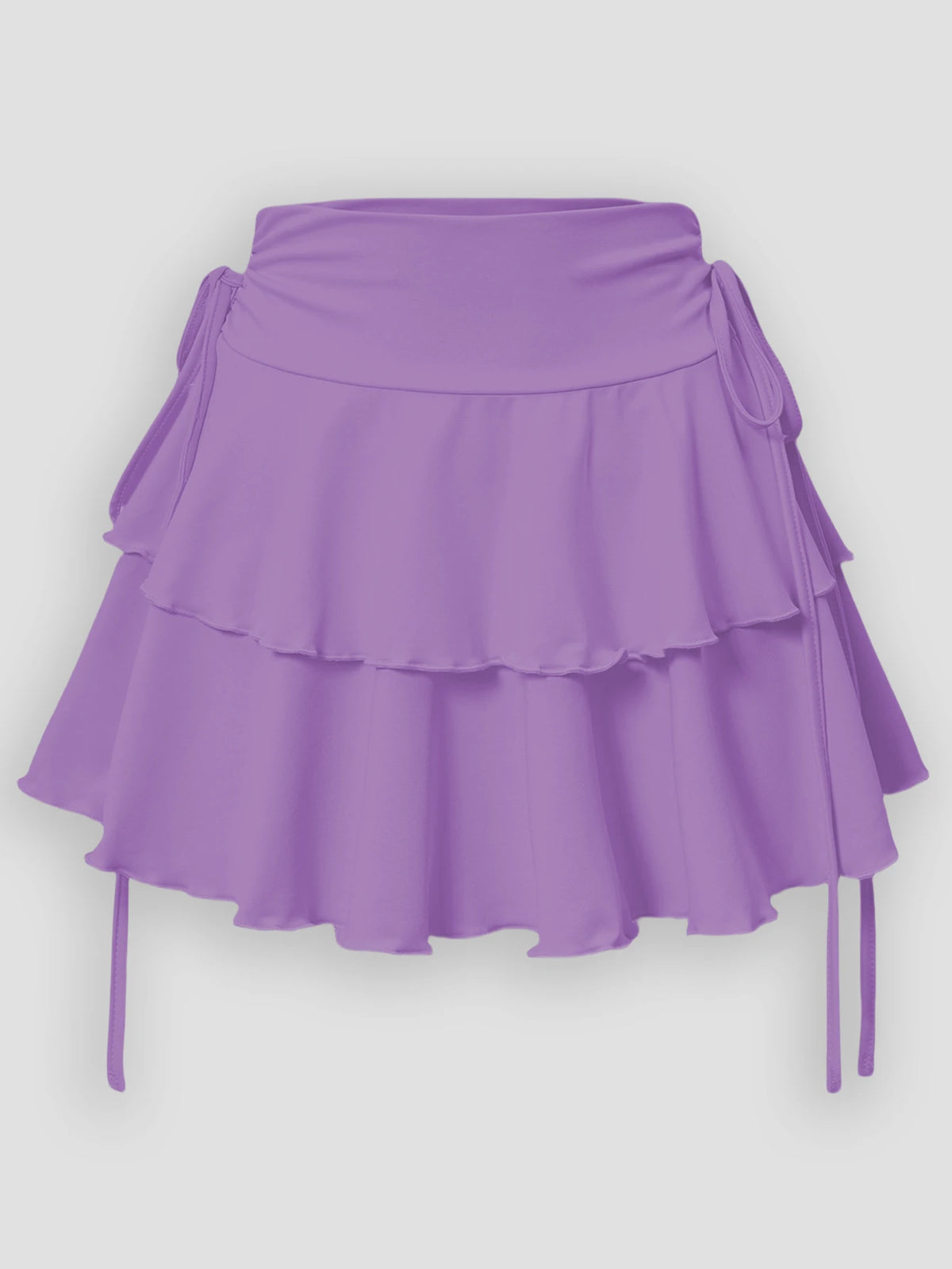 High-Waist Solid Color Mini Skirt