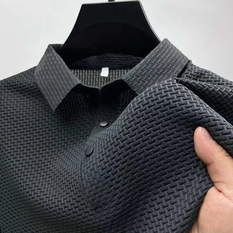 Polo de hombre con textura de hueso – Camiseta transpirable de verano