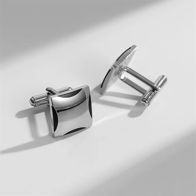 Square Cufflinks & Tie Clip Set | Unisex Dress Shirt Accessories