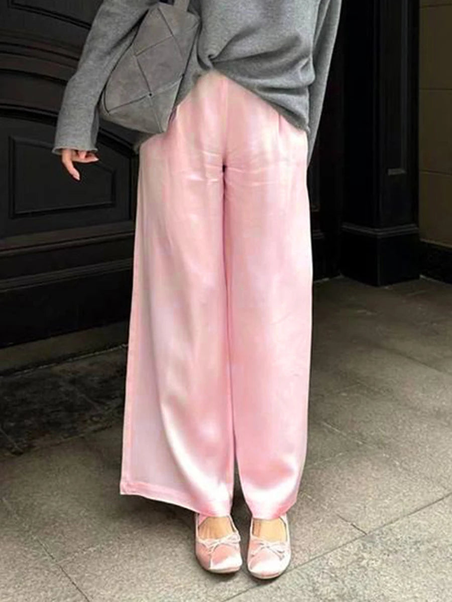 Women's Satin Wide Leg Pants