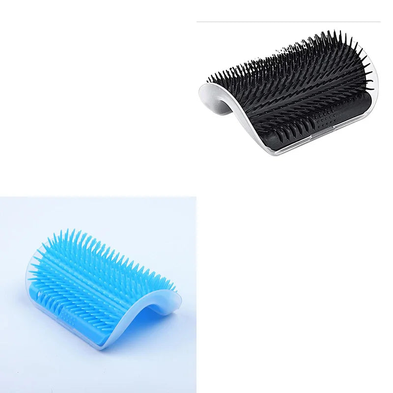 Cat Self-Groomer Brush & Massage Comb with Catnip – Corner Wall Scratcher for Kittens & Cats