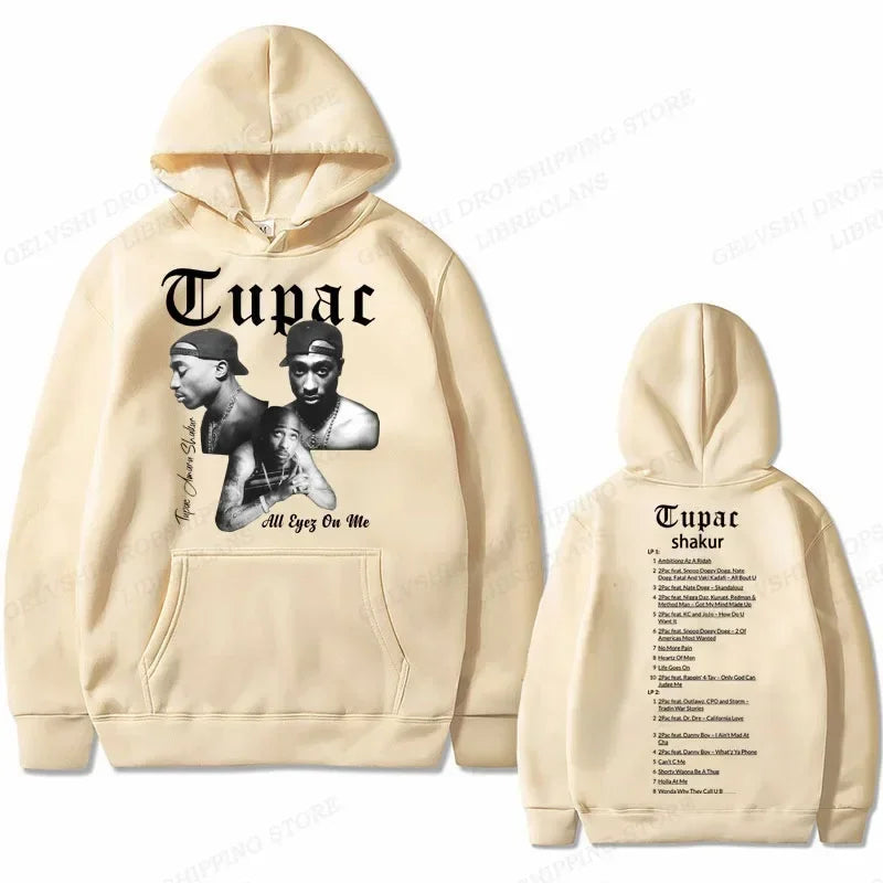 2Pac Graphic Hoodie – Unisex Oversized Fleece Hip Hop Sweatshirt