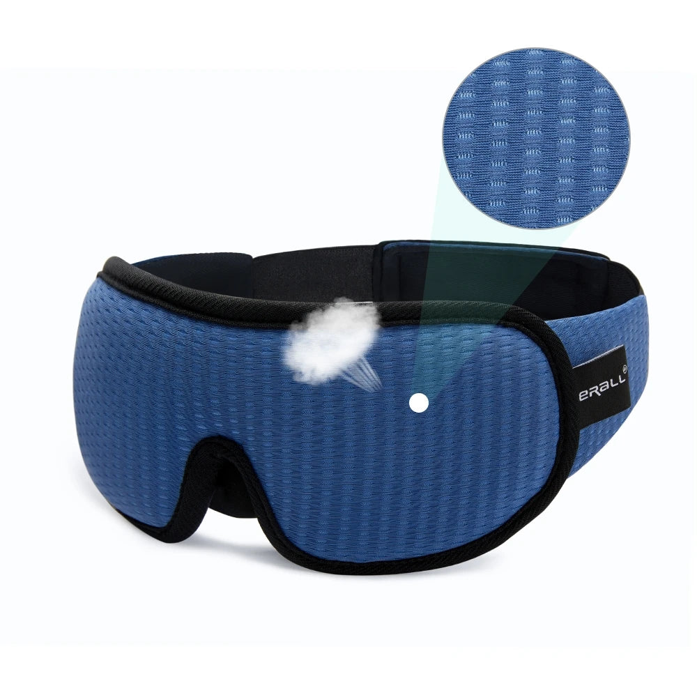 Unisex 3D Soft Padded Sleep Eye Mask – Blackout Blindfold for Travel & Rest
