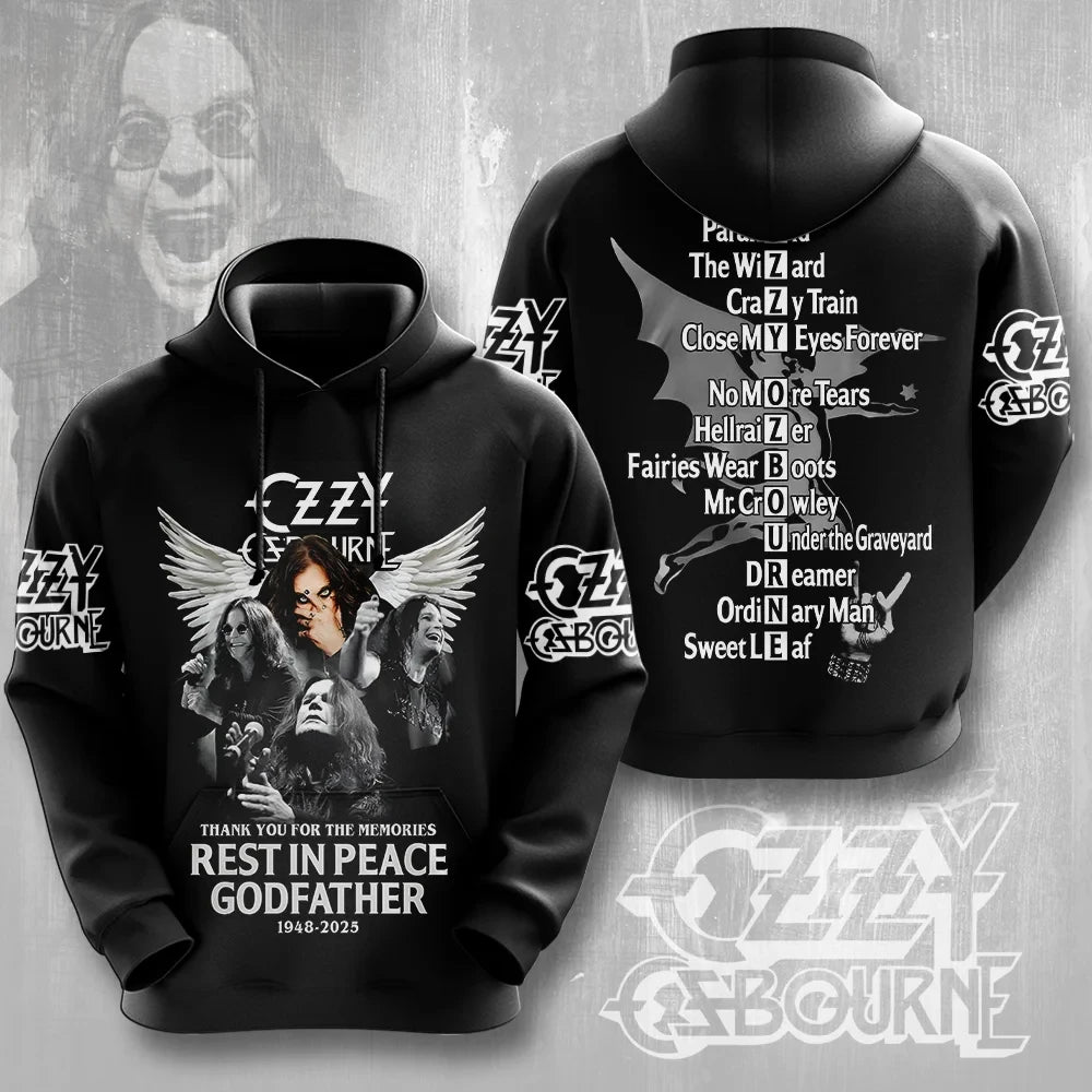 Ozzy Osbourne 3D Print Unisex Oversized Hoodie – Rock Band Fan Sweatshirt