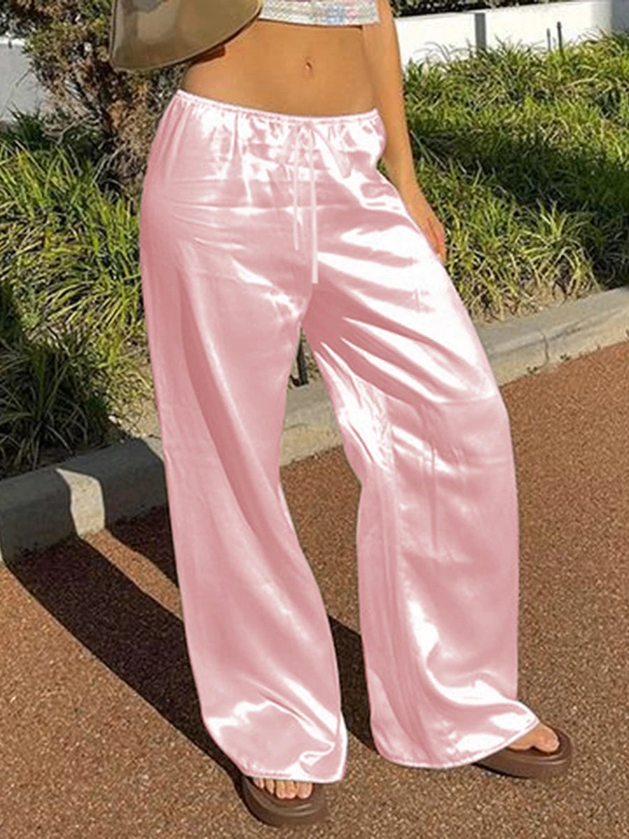 Women's Satin Wide Leg Pants
