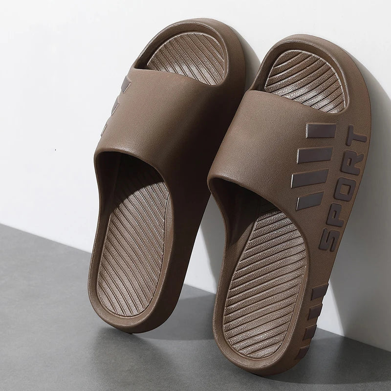 Pantuflas de Moda de Verano para Hombres, Sandalias de Interior y Exterior, Chanclas de Playa, Zapatillas Masculinas de Suela Gruesa, Deslizadores Antideslizantes de Verano para Ducha de Hombres