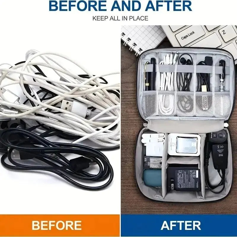 Waterproof Cable & Electronics Organizer Bag – Travel Tech Pouch
