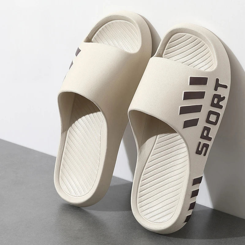 Pantuflas de Moda de Verano para Hombres, Sandalias de Interior y Exterior, Chanclas de Playa, Zapatillas Masculinas de Suela Gruesa, Deslizadores Antideslizantes de Verano para Ducha de Hombres