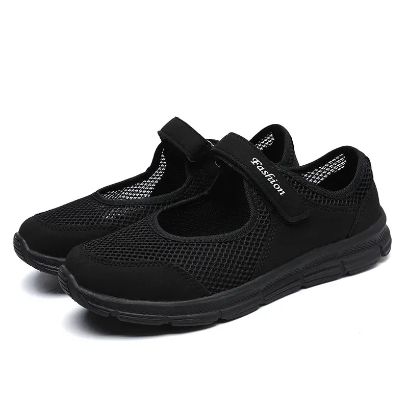 Zapatillas de malla transpirables para mujer – Zapatos vulcanizados ligeros para caminar y trabajar