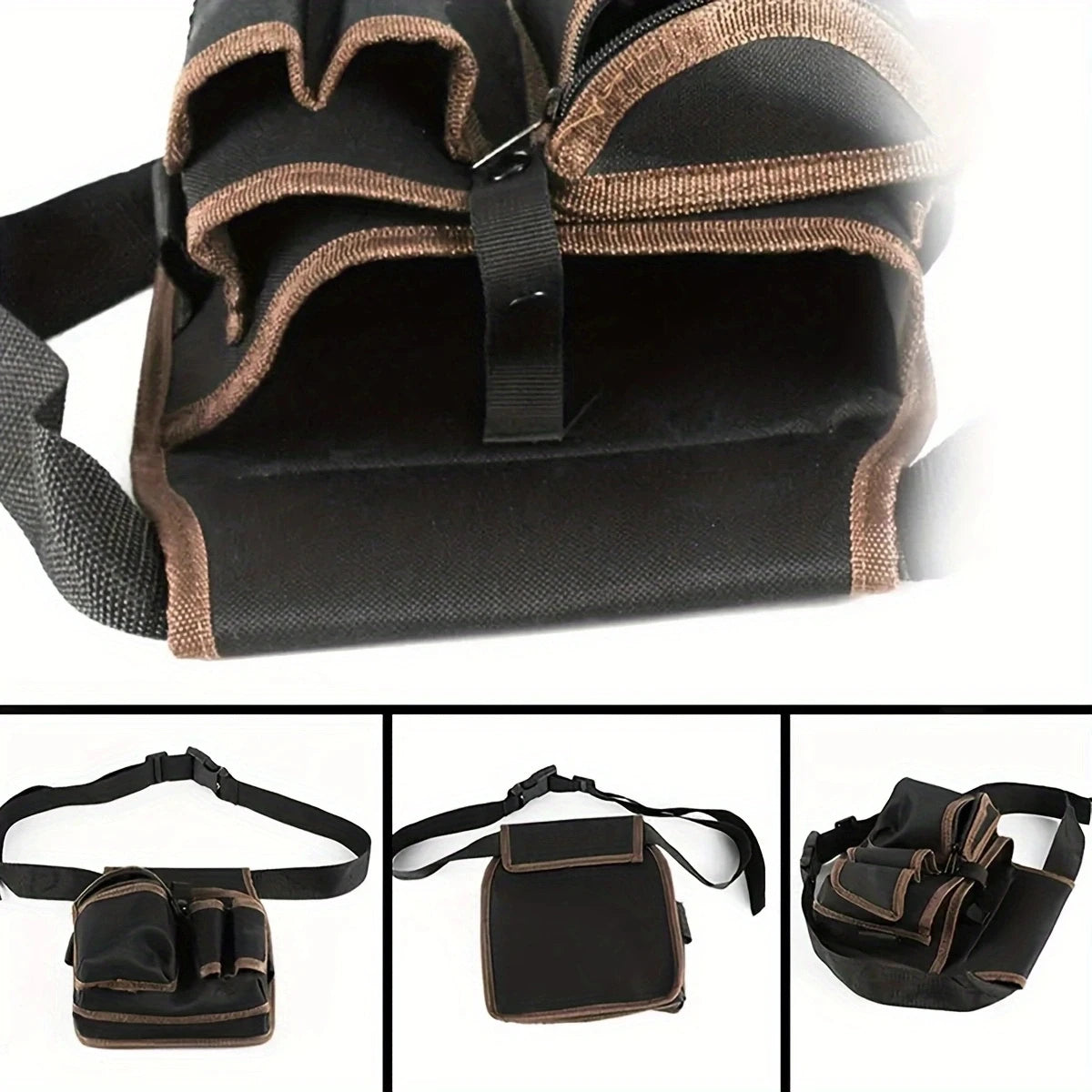 Electrician Tool Waist Bag — Nylon Belt Pouch for Hardware & Power Tools