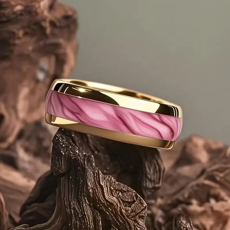 Cyberpunk 8mm Stainless Steel Ring | Gothic Punk Biker Jewelry for Men & Women