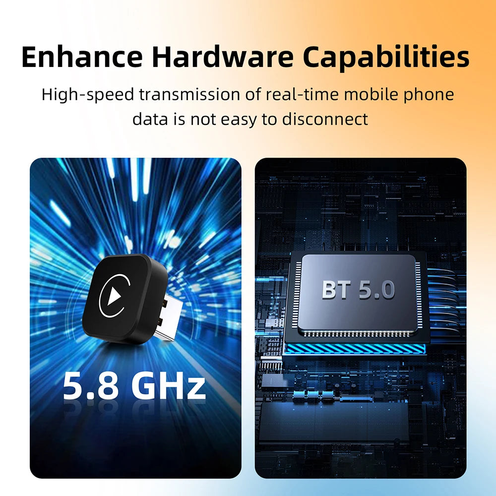Adaptador inalámbrico 2 en 1 para CarPlay y Android Auto – Dongle USB Plug & Play