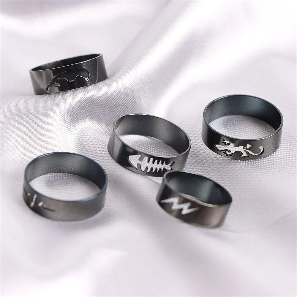 Stainless Steel Fashion Ring Set | 10/20/30/50 Pcs | Mixed Styles