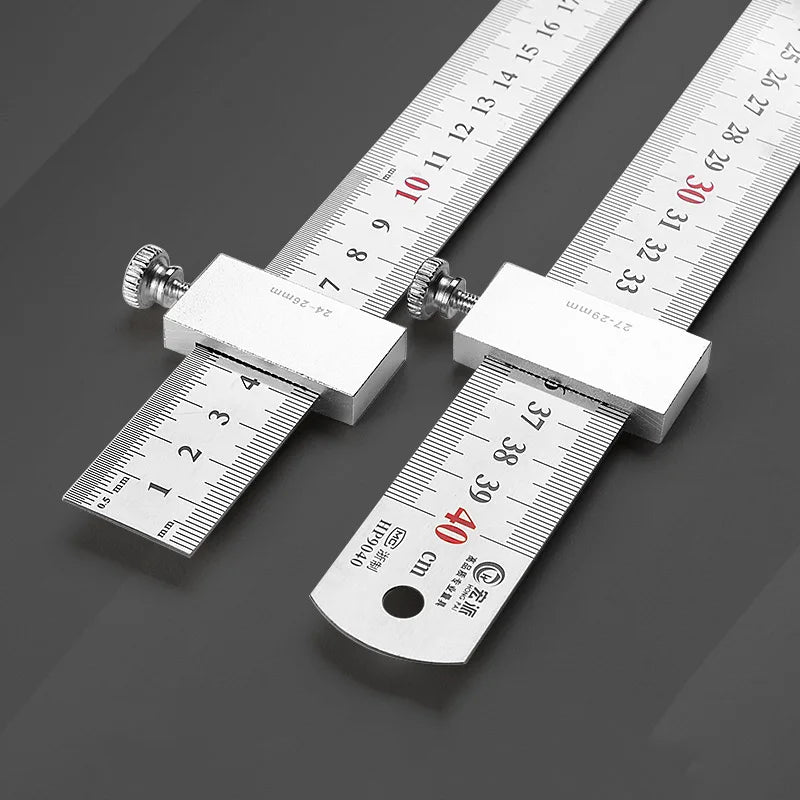 Woodworking Ruler Positioning Stop Block — Carbon Steel Marking Gauge