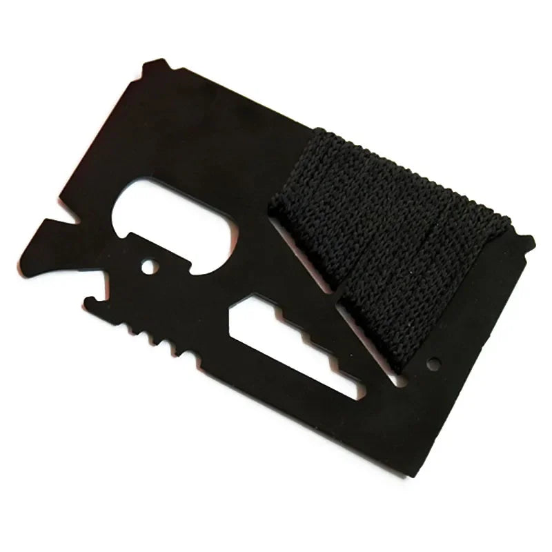 14-in-1 EDC Multi-Tool Card – Stainless Steel Wallet Tool for Camping, Hiking & Survival