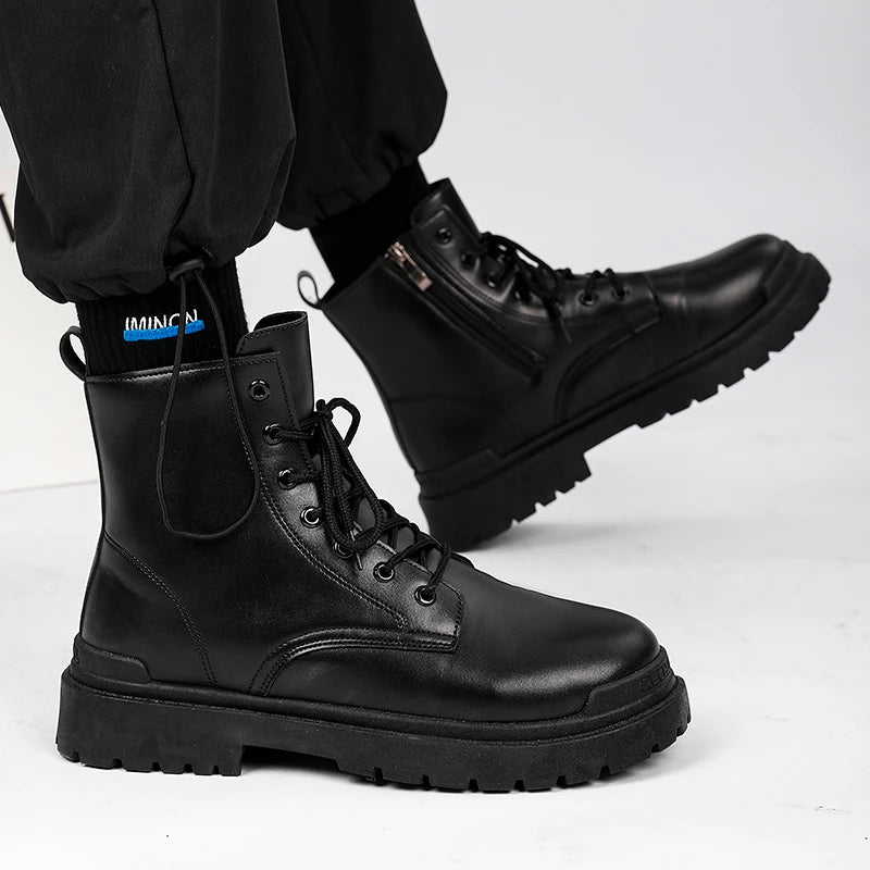 Men's Leather Ankle Boots – Outdoor Hiking, Work & Casual Wear