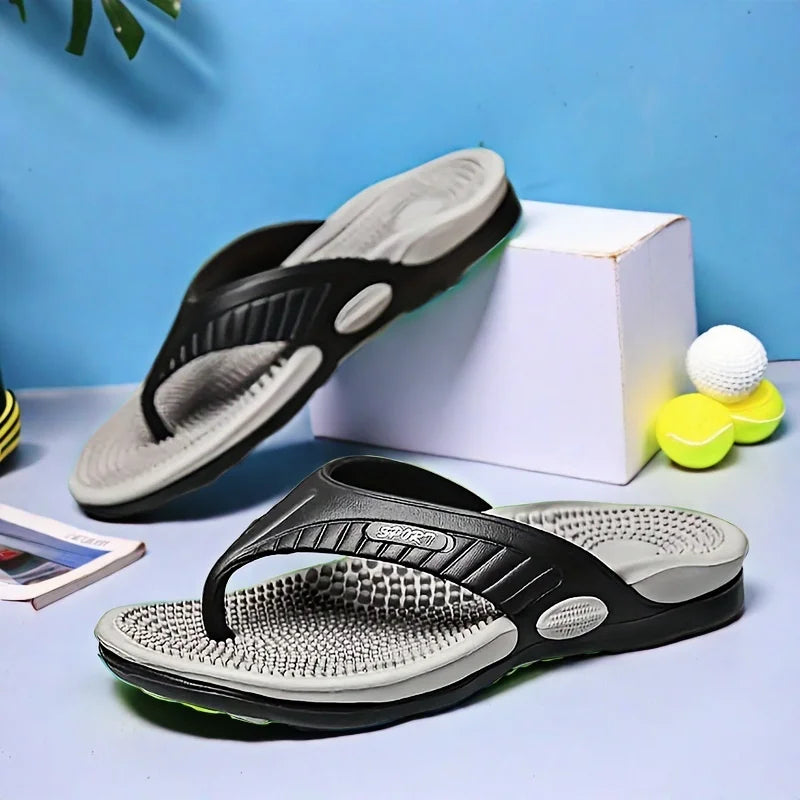 Sandalias ligeras de masaje de EVA para hombre – Chanclas sin cordones para playa, casa y exteriores