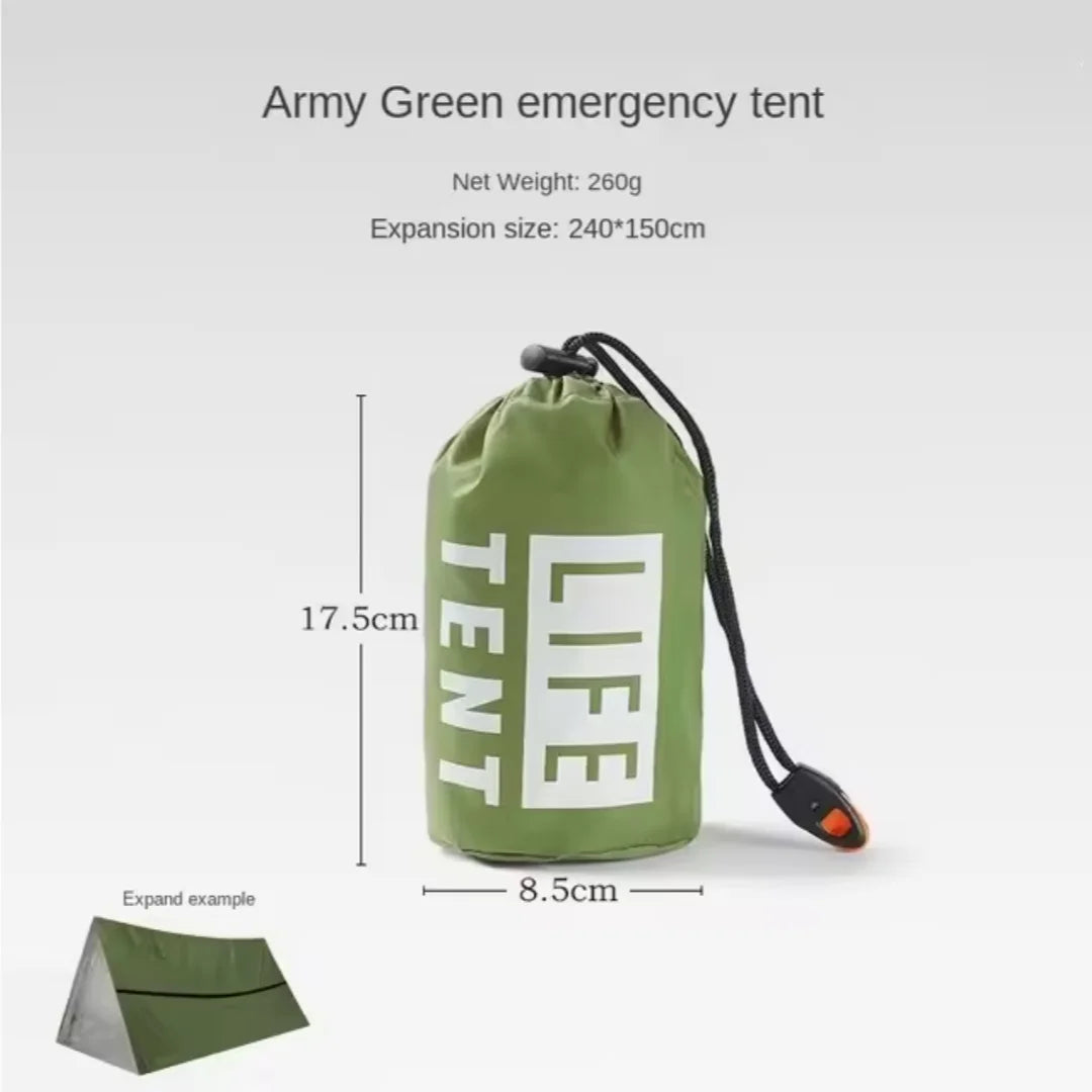 2-Person Mylar Tube Tent – Reusable Emergency Bivy Shelter & Thermal Blanket | 1 PC