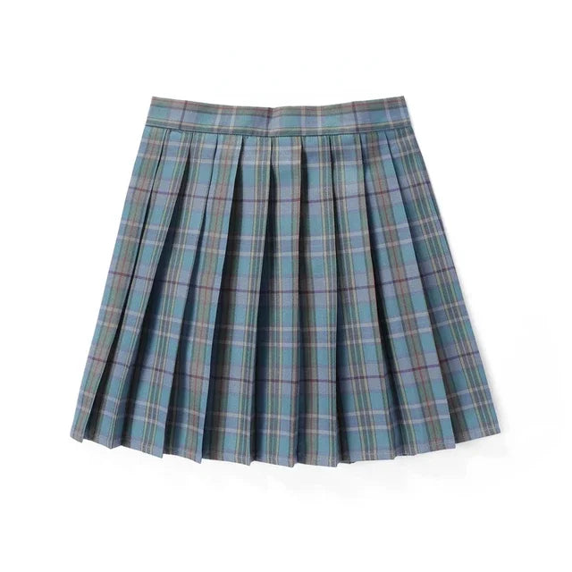 Plaid Pleated Mini Skirt