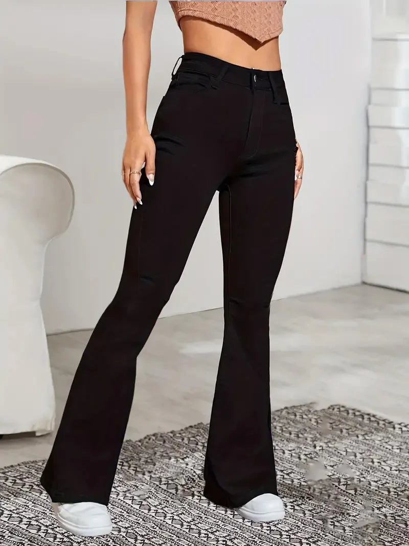 High-Waist Skinny Flare Jeans – 8 Colors