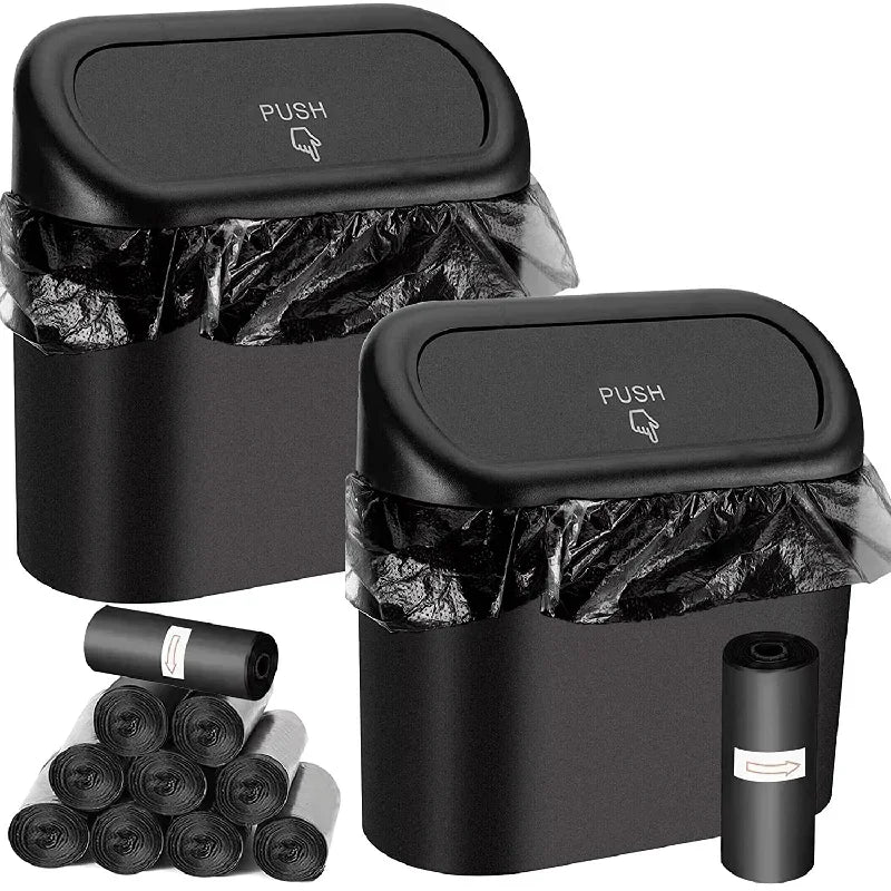 Bote de Basura para Coche con Tapa – Mini Cubo Antifugas con Bolsas de Basura